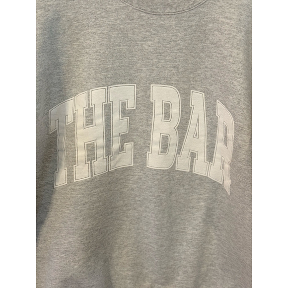 Women's THE BAR L Varsity Sweatshirt in Light Heather Grey/White - Picture 6 of 8